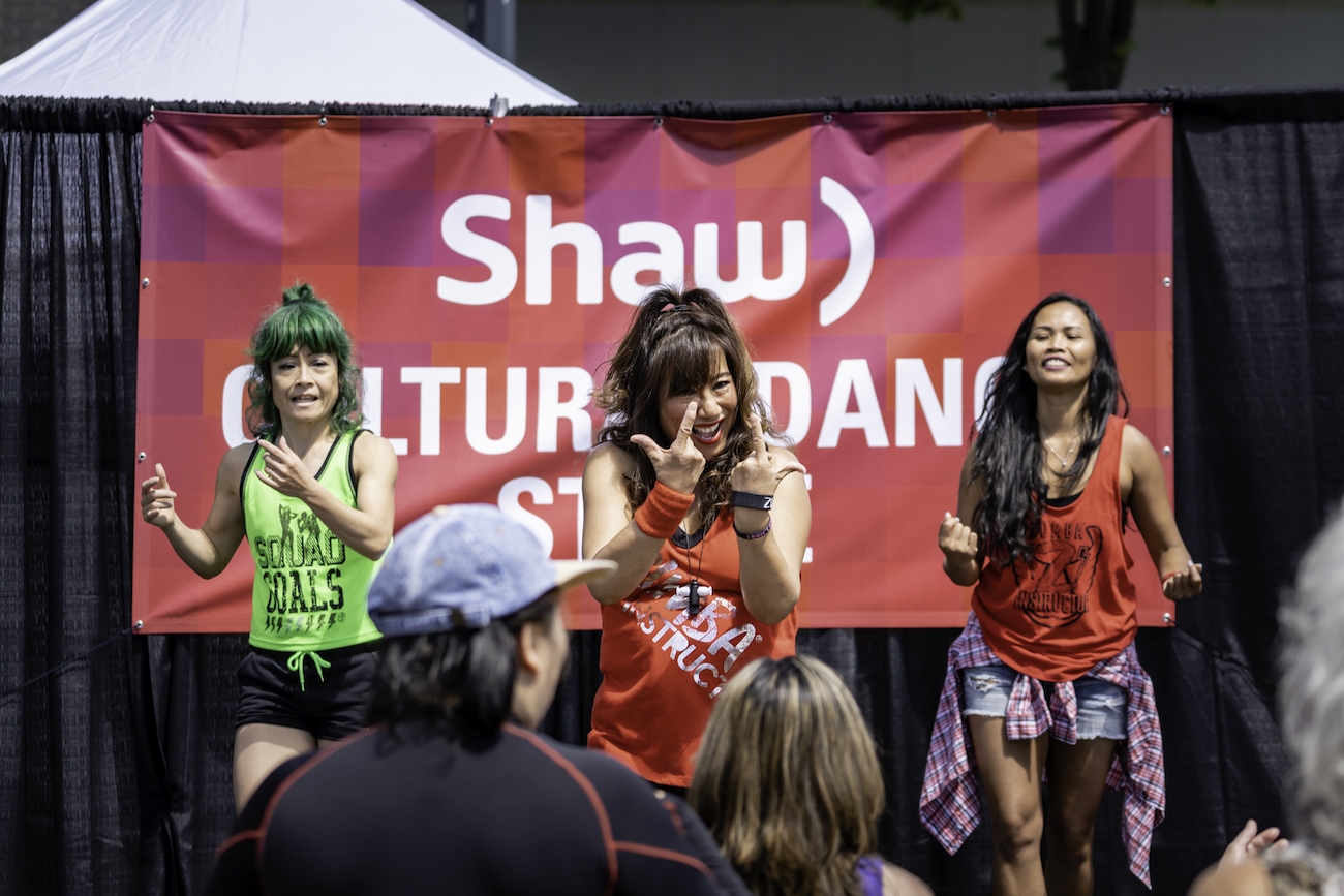 Zumba team on stage entertain the crowd
