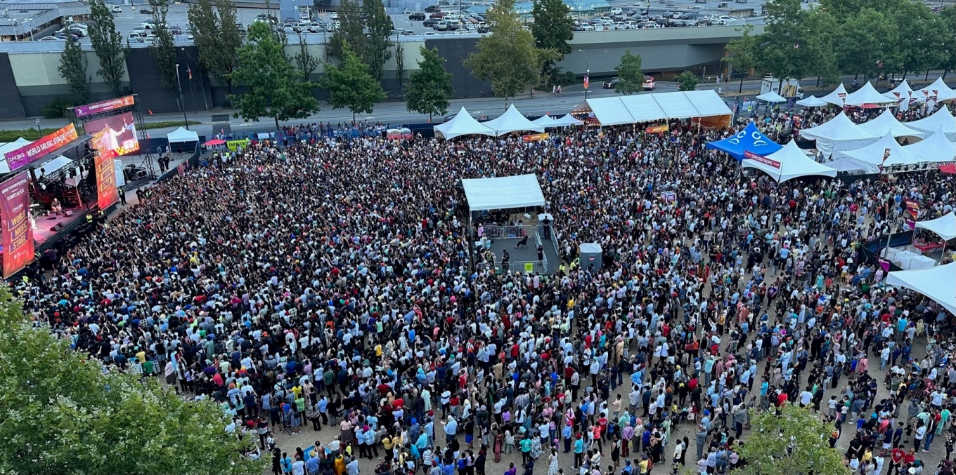 Crowd at Surrey Fusion Festival in front of the Main Stage