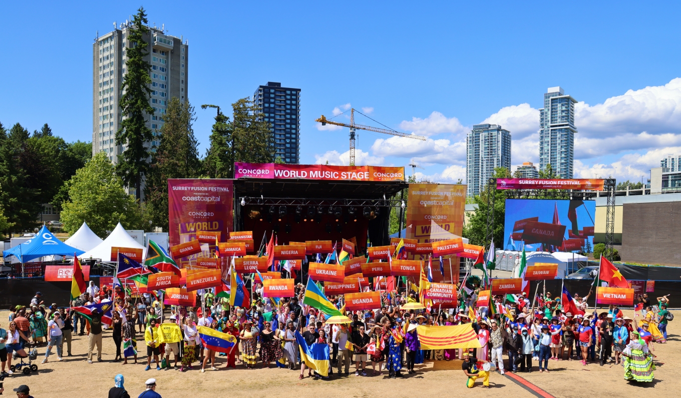 Pavilions in front of stage