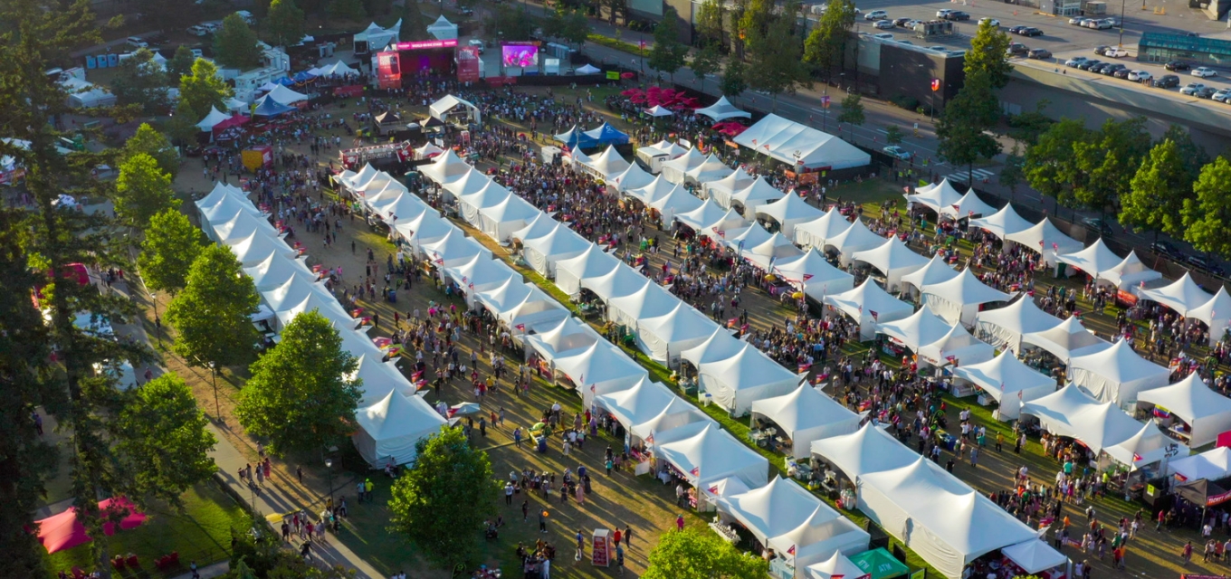 Aerial shot of Surrey Fusion Festival 2024 at Holland Park.